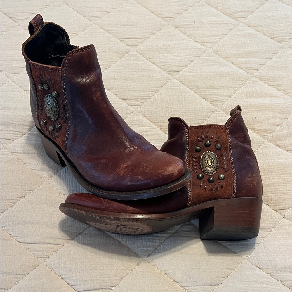 Liberty Black Leather Ankle Boots with Embellishments